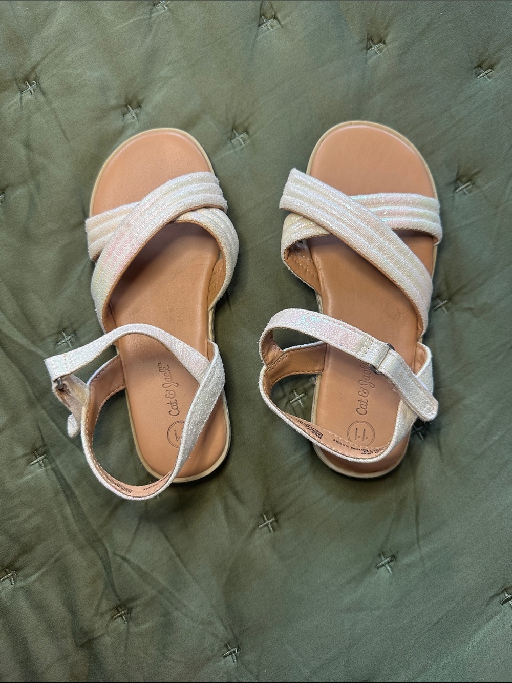 Cat & Jack Shimmery Crisscross Sandals